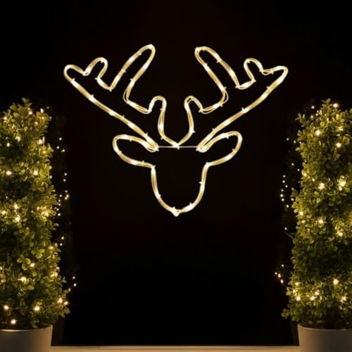 LED Fensterdeko Weihnachten mit Timer und Batterie hängend...