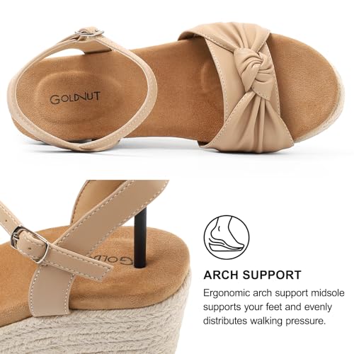 Image of Comfortable Women's Platform Espadrille Sandals Dressy Wedge Shoes Summer