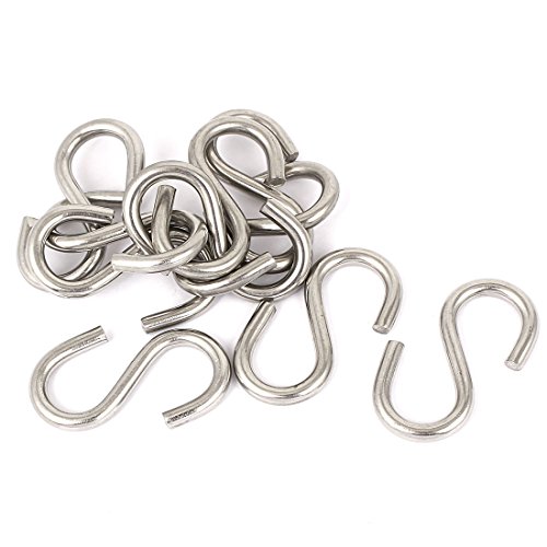 Aexit 5mm Thickness 201 Stainless Steel S Shaped Hook Hanger 10 Pcs (cc6ecae7e4378513a406a34d2e85379f)