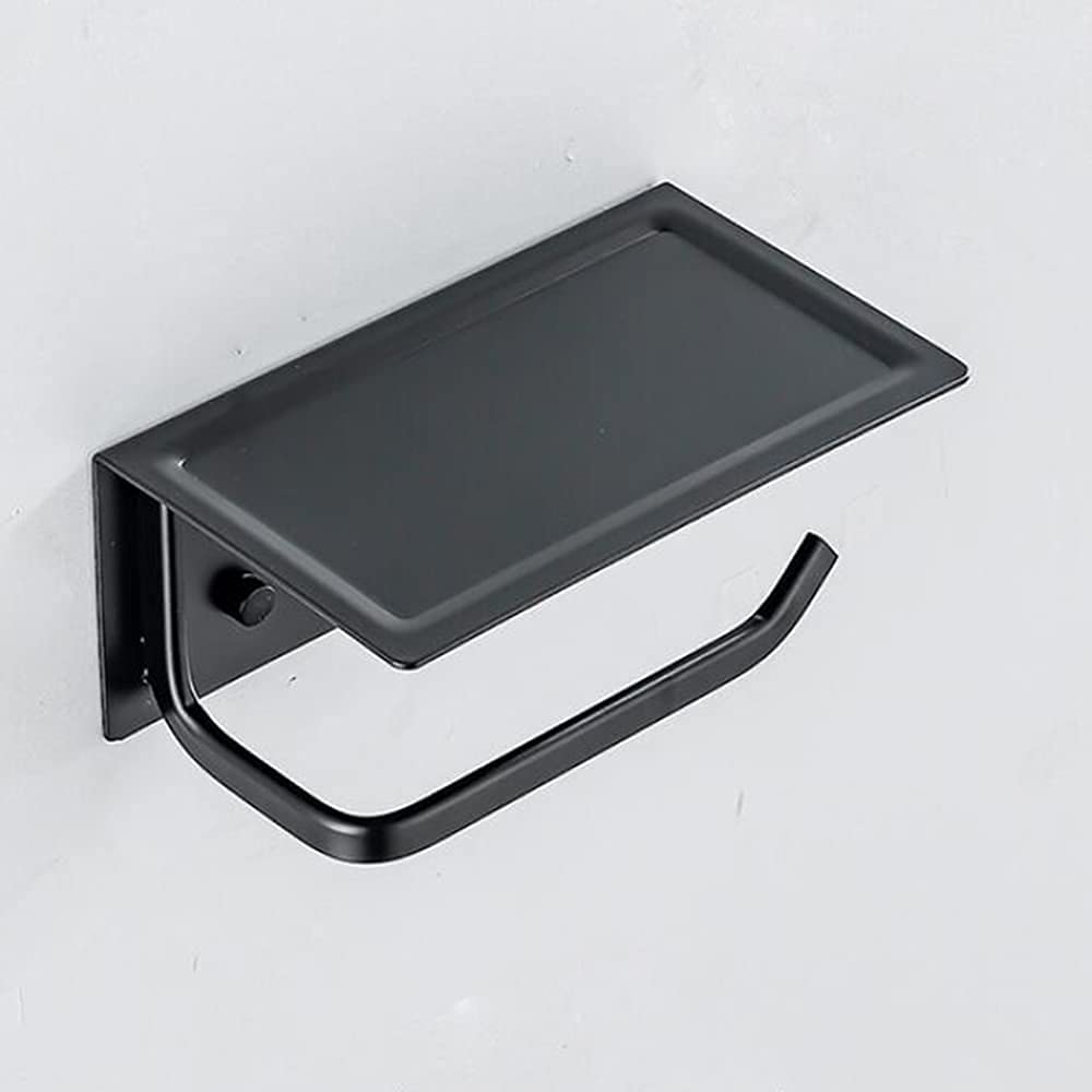 Soporte de papel higiénico contra caídas de objetos con estante de aluminio de pared
