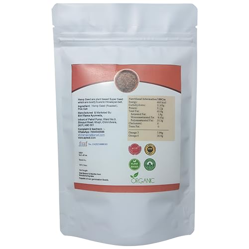 Image of AptEat Hemp Seed Roasted for Eating 200g + Hemp Soap 75g Salty Roasted Omega 3 & 6 | High in Protein, Fibre | Salted Roasted /Toasted Hemp Seeds + Hemp Oil Soap Combo Pack (200g, Roasted Salty)