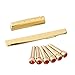 LYWS Set 6PCS Acoustic Guitar Brass Bridge Pins Crystal Dot w/ Slotted Nut & Saddle(76mm) (Red Crystal Dot)