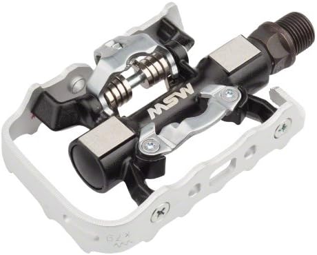 MSW CP-100 Pedals | Single Side Clipless with Platform | Aluminum | 9/16" | Black/Silver
