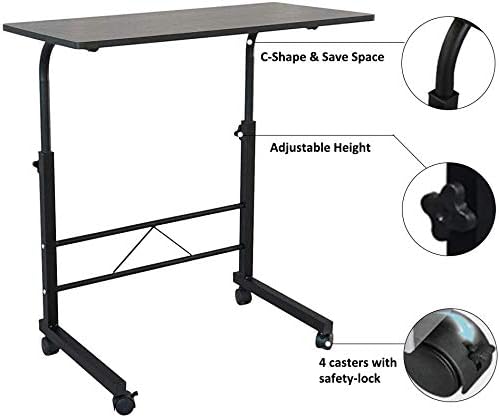 Miniatura 7 de SSLine - Mesa auxiliar con ruedas, escritorio pequeño extraíble, altura ajustable, mesa de café enrollable, mesa auxiliar de sofá para salón,