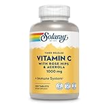 SOLARAY Vitamin C w/Rose HIPS & Acerola | 1000mg | Two-Stage Timed-Release Healthy Immune Function, Skin, Hair & Nails Support | Non-GMO | 250ct