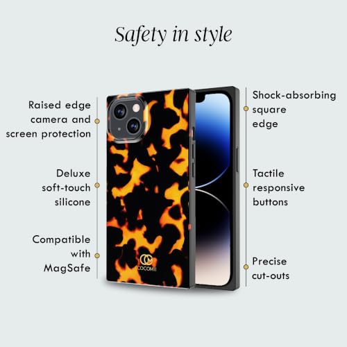 Image of COCOMII Rectangle for iPhone 14 /13 Case, Tangerine Tortoiseshell