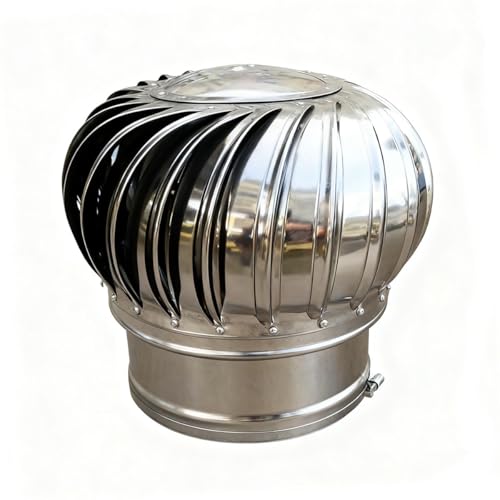 Chapeau de Cheminée Ventilé Anti-refoulement 100 150 200 mm,Extracteur de Fumées Rotatif Éolien Acier Inoxydable,Couvercle pour Trou de Cheminée pour...