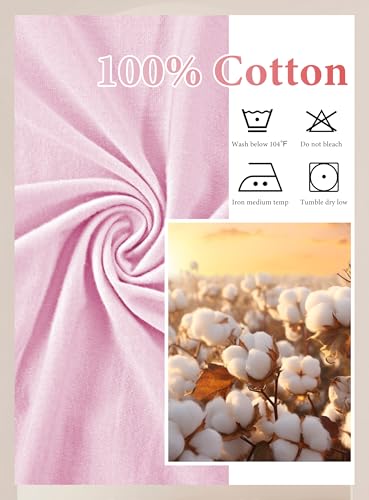 Image of EA'S SECRET 100% Cotton Nightgowns for Women 3 /4 Sleeve Button Down Nightshirts Soft V-Neck Knee Length Sleepwear With Pocket