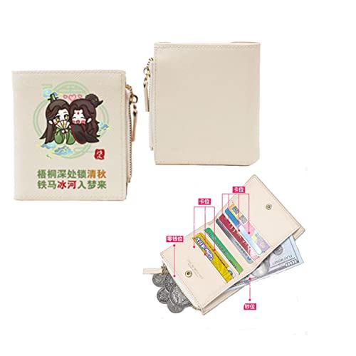 The Scum Villain's Self-Saving System Wallet,Ren Zha Fanpai Zijiu Xitong Woen's Anime Gift ID Card Holder Card Cases Money Organizers(white)3