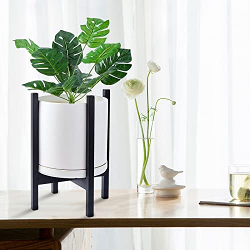 10 In Outdoor Ceramic Plant Stand Large Plant Pot Indoor With Metal Stand Indoor Plant Stand Outdoor Plant Pot For Patio Plants Planters For Outdoor Plants Clearance, Plant Shelf Indoor White Decor #TOP6