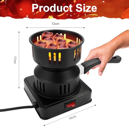 DASIAUTOEM Kohleanzünder, Elektrischer Kohlegrill, 450-600W Holzkohle Elektrischer Kohlegrill Kohleanzünder Brenner Kohlegrill Zubehör, mit Langem Kabel und Griff, Elektro HolzkohlAnzünde Geschenke