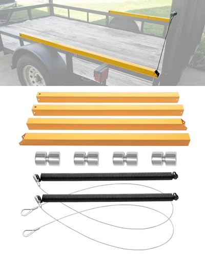 Trailer Gate Lift Assist (Upgrade) 2-Sided Trailer Tailgate Lift Assist Kit Compatible with Utility Trailer Ramp and Tailgate w/ 12 to 24 Inch Height Side Rail 4 to 6 Feet Height Ramp w/ Spring