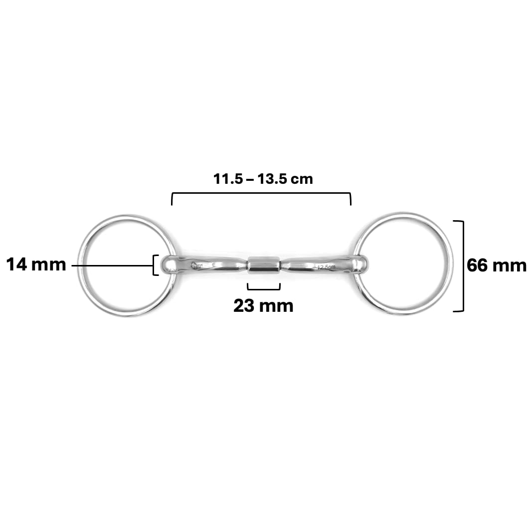 ES0029 ErgoBit Wassertrense Doppelt Gebrochen Roll-R 66mm/14mm, 13.5 cm