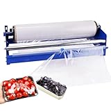 ZSETG Manuelle Stretchfolien-Verpackungsmaschine, Geeignet Für Folienbreiten Unter 19,5 Zoll, Ausgestattet Mit Einem Cutter, Geeignet Für Lebensmittel, Obstschalen Und Kleine Pakete Blue