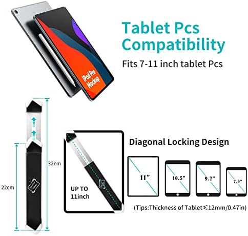 woleyi Desktop Tablet Holder with Anti Theft Lock and Key, Heavy Duty Aluminum Tablet Mount Stand for Security Kiosk Commercial for iPad Pro/ Air/ Mini, Galaxy Tabs, Surface, More 7-11" Tablets