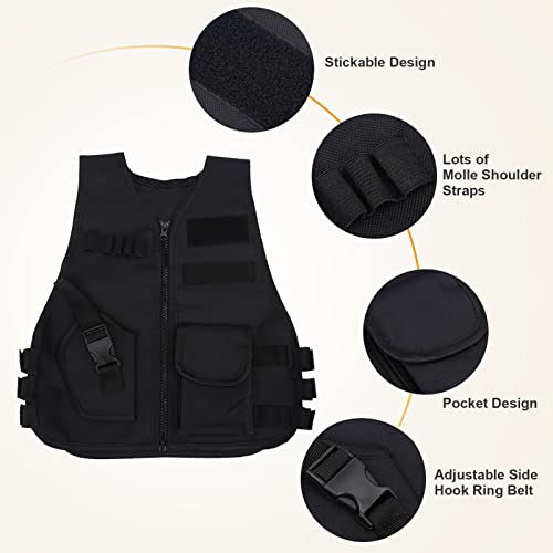 Vest,Breathable Children Kids Vest ,Protective Waistcoat,Children's All Terrain , Paintball, Vest For Outdoor Hunting Games (M-Black) #TOP5