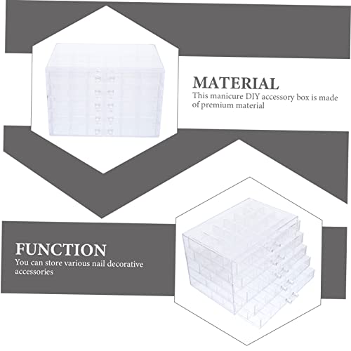 Boîte de rangement transparente manucure avec étui 5 niveaux compact - 4