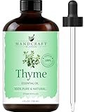 Handcraft Blends Thyme Essential Oil – Huge 4 Fl Oz – 100% Pure and Natural – Premium Grade Essential Oil for Diffuser and Aromatherapy, Skin, Massage, Candle and Soap Making Fragrance
