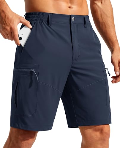 TACVASEN Men's Hiking Shorts 9" Inseam Lightweight Water Resistant Fishing