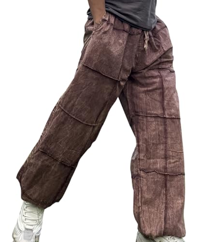 Unisex Patchwork Yoga Pants – Baggy Boho Trousers with Stonewashed Cotton, Handmade in Nepal4