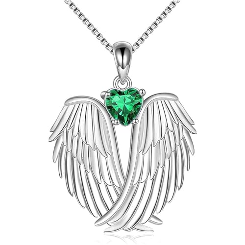 Collier à ailes créatif ZXQUEGF, cristal cubique vert de haute joaillerie
