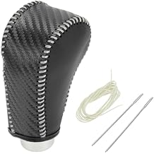 Gear Shift Knob Cover for Honda CR-V 2012-2014 Anti-Slip Stick Shifting Handle Protector Black Carbon Fiber Beige Faux Leather 1 Pc