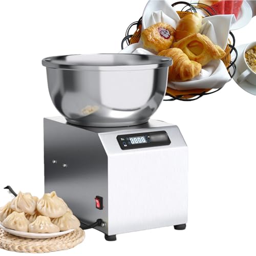ShaiVrissian 2200w Amasadora Profesional,Amasadora Acero Inoxidable,Control Táctil,Temporizador 0-30 Min,Espiral 5/8kg,Acero Inoxidable,para Pizza Pan Y Masa De Hojaldre 5kg