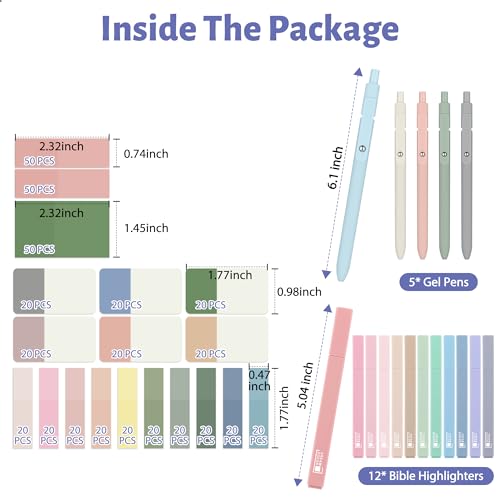 COZCLAM 17 Pastel Highlighters Stationery Set, 12 Aesthetic Highlighters, 5 Black Fineliner Pens and Sticky Notes - Image 2