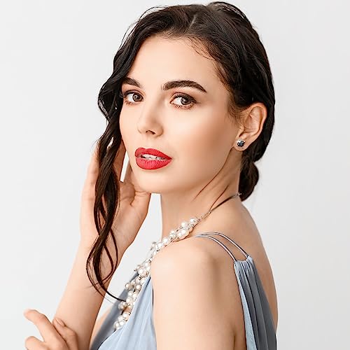 18K White Gold Plated Sterling Silver Princess Cut Cubic Zirconia Stud Earrings Square CZ Diamond Stud Earrings for Women Men Hypoallergenic4