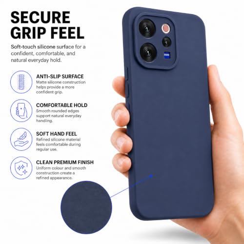 Image of FIRST MART Matte Silicone Back Cover for Vivo V70 & V70 Elite- Blue