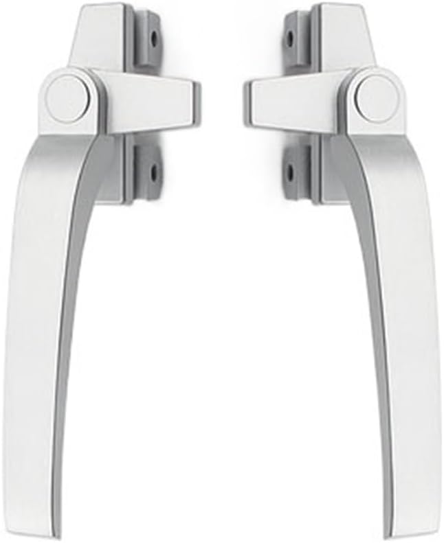 Window Locks,Window Handle Aluminum Alloy Type 38 Casement Window Lock Handle Universal Left Right Hand Side Pull Lever,Right(Silver Grey)