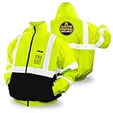 KwikSafetyクラス3 Fishbone Bomberジャケット| Hi Viz長袖Reflective Work Wear |防水Hideawayフード取り外し可能iPocket Thermal Lining | Constructionオートバイセキュリティ 3X-Large マルチカラー