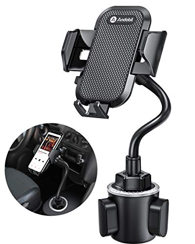 andobil Cup Holder Phone Mount, [Never Shake on Bumpy Road] Adjustable Long Gooseneck Cup Phone Holder for Car Universal Cup Holder Phone Holder Compatible with iPhone 12  12 Pro Max 11 Xs Samsung S20