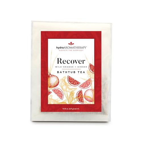 Image of hydraAromatherapy Bathtub Tea in Recover, 0.15 Ounce (Pack of 1), Red