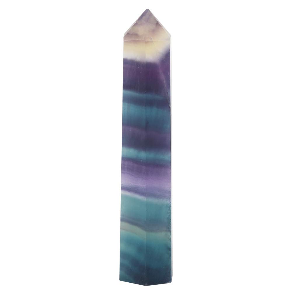 Raguso Natural Hexagonal Crystal Wands Crystal Wands Fluorite Quartz Healing Fluorite Polished For Decoration Ornament Gemstone Specimen Display (70Mm-75Mm)