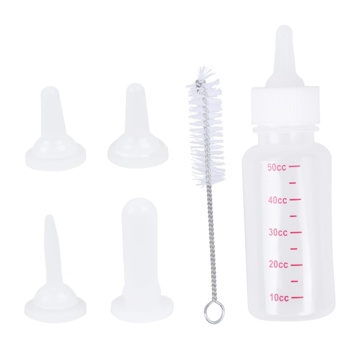 SUPVOX Pet Nurser Bottles Set 4 Pc Kitten Feeding Bottles 3 Options (0.7cm 0.3cm 1.2cm) Made of Silicone Pp for Outdoor Use