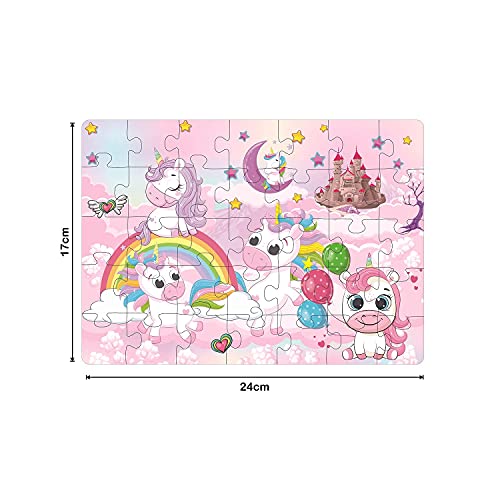 Image of 4-in-1 Unicorn Kingdom Jigsaw Puzzle for Kids | Perfectly Designed for Little Hands | Includes 4 Puzzles with 35 Pieces Each