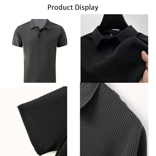 Breeze Shirts for Men Ultra Comfortable Polo Shirt Textured Breathable, Quick Dry Refreshing Silky4