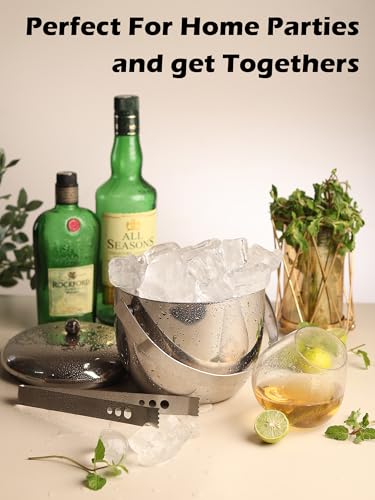 Image of Car-O-Bar Bar kit | Bar Set for Home - Bartender Kit :Cocktail Shaker, Bar Spoon, Jigger, Muddler, Strainer, Wine & Beer Bottle Opener, 2 Pour Spouts, Tong (with Ice Bucket)