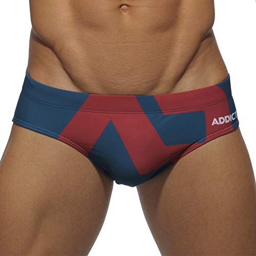 sandbank Men Briefs Swimming Brief Men's Sexy Low Cut Nylon Thong Swimwear Underwear (Blue, US M-Waist:29