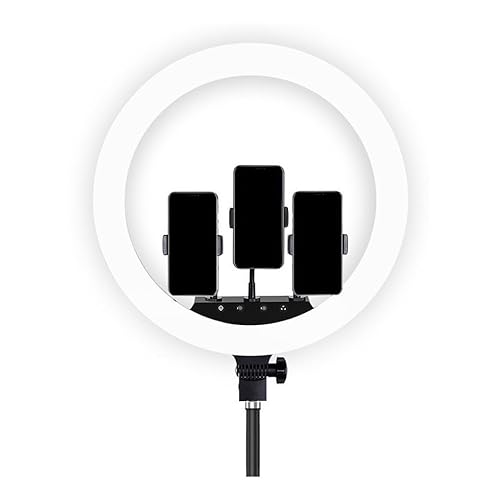 Iluminador Led Ring Light De 18 Polegadas Tripé 2 metros com 3 Suportes Para Celular Dimer Lives Víd