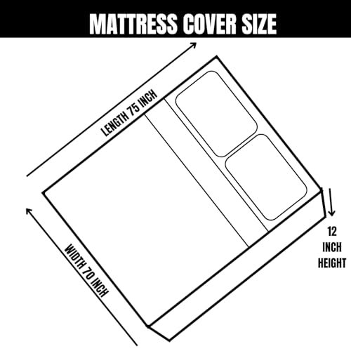 Image of Cotton 222 TC Mattress Cover with Zip (King 75 X 70 X 12 Inch Multicolor)
