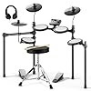 Donner Electric Drum Set, DED-70 Electronic Drum Kit for Beginner with 150 Sounds, 4 Quiet Mesh Pads, 9" Cymbals, USB MIDI, Type-C Charging, 2 Pedal, Throne, Headphones, Sticks, Melodics Lessons