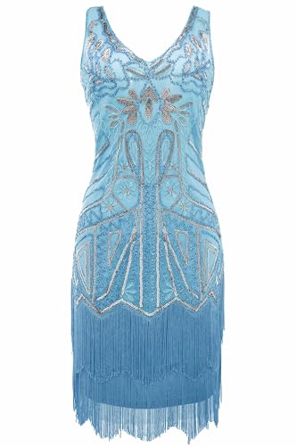 BABEYOND Women's Flapper Dresses 1920s V Neck Beaded Fringed Great Gatsby Dress BABEYOND Women's Flapper Dresses 1920s V Neck Beaded Fringed Great Gatsby Dress