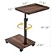 C Table End Table Adjustable Height, 360°Swivel TV Tray Table for Small Spaces, Couch Tables That slide under, C Shaped Side Tables living room and bedroom for Sofa, Bed,Chair, Snack (Walnut Brown)