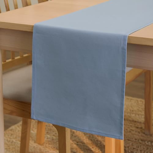 Encasa XO Table Runner, Cotton Canvas Dining Runner 13"x94"