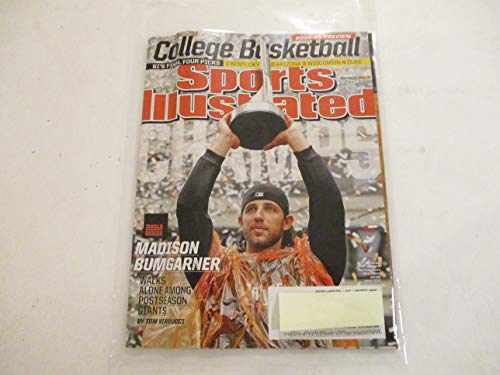 NOVEMBER 10, 2014 SPORTS ILLUSTRATED FEATURING MADISON BUMGARDNER OF THE SAN FRIANCISCO GIANTS *CHAMPS* *BUMGARDNER WALKS ALONE AMONG POSTSEASON GIANTS -TOM VERDUCCI*COLLEGE BASKETBALL 2014-15 PREVIW*