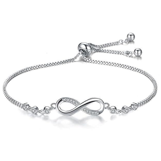 Image of Stylish Austrian Crystal Rose Gold Charm Bracelet for Women