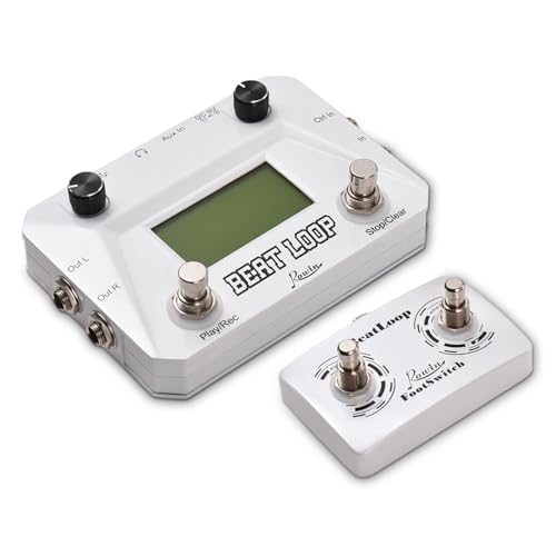 Jemora Pédale de machine à tambour avec enregistrement circulaire et boucle de guitare, 40 tambours, rythme, écran LCD rétroéclairé pour guitare électrique, entrée 3,5 mm, prise casque, commande - Les Beatles, Paul McCartney, John Lennon, RIngo Starr, George Harrison Jemora Pédale de machine à tambour avec enregistrement circulaire et boucle de guitare, 40 tambours, rythme, écran LCD rétroéclairé pour guitare électrique, entrée 3,5 mm, prise casque, commande