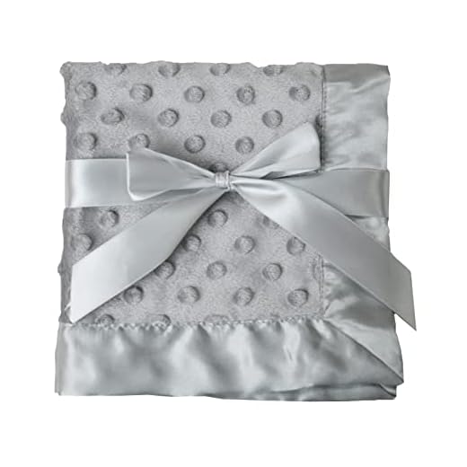 American Baby Company Heavenly Soft Chenille Security Blanket, 2-Layer Design with Minky Dot & Silky Satin, Gray, 14" x 14" for Boys and Girls